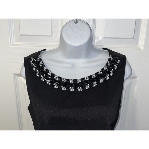 Dressbarn Dress Barn Rhinestone Neckline Embellished Bib Black Dress Size 4 NWT - Picture 3 of 11